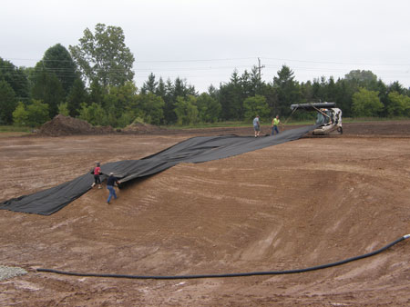 new pond construction, pond liner