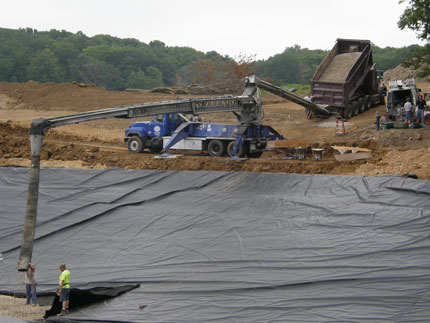 pond liner, new pond construction