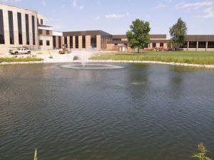 business pond, pond fountains