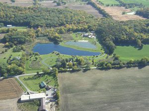 aerial pond view