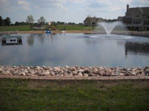 wisconsin pond, swim pond, fountain