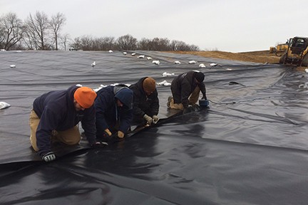 pond liner install