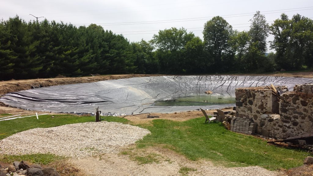 pond liner install