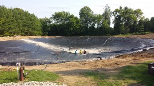 pond liner install