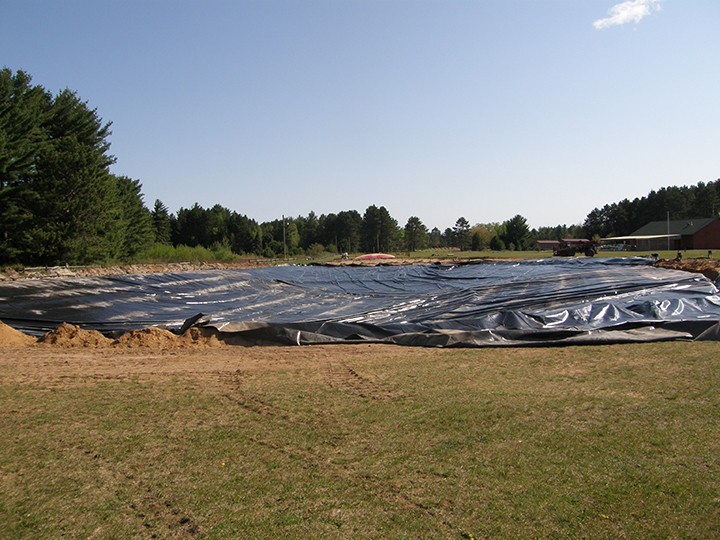 pond liner install