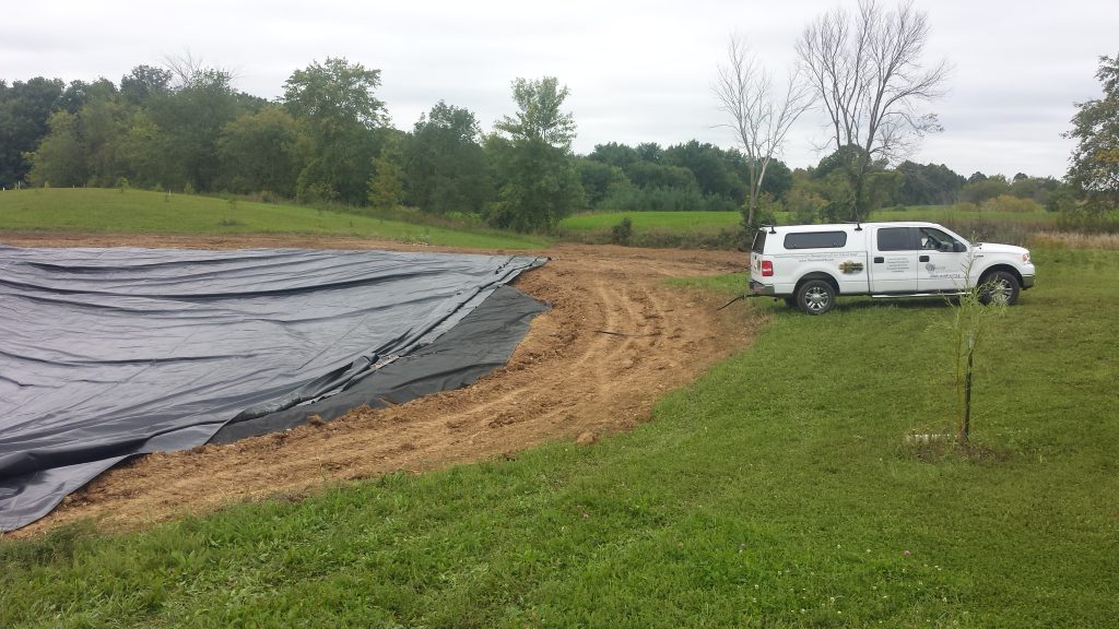 pond liner install