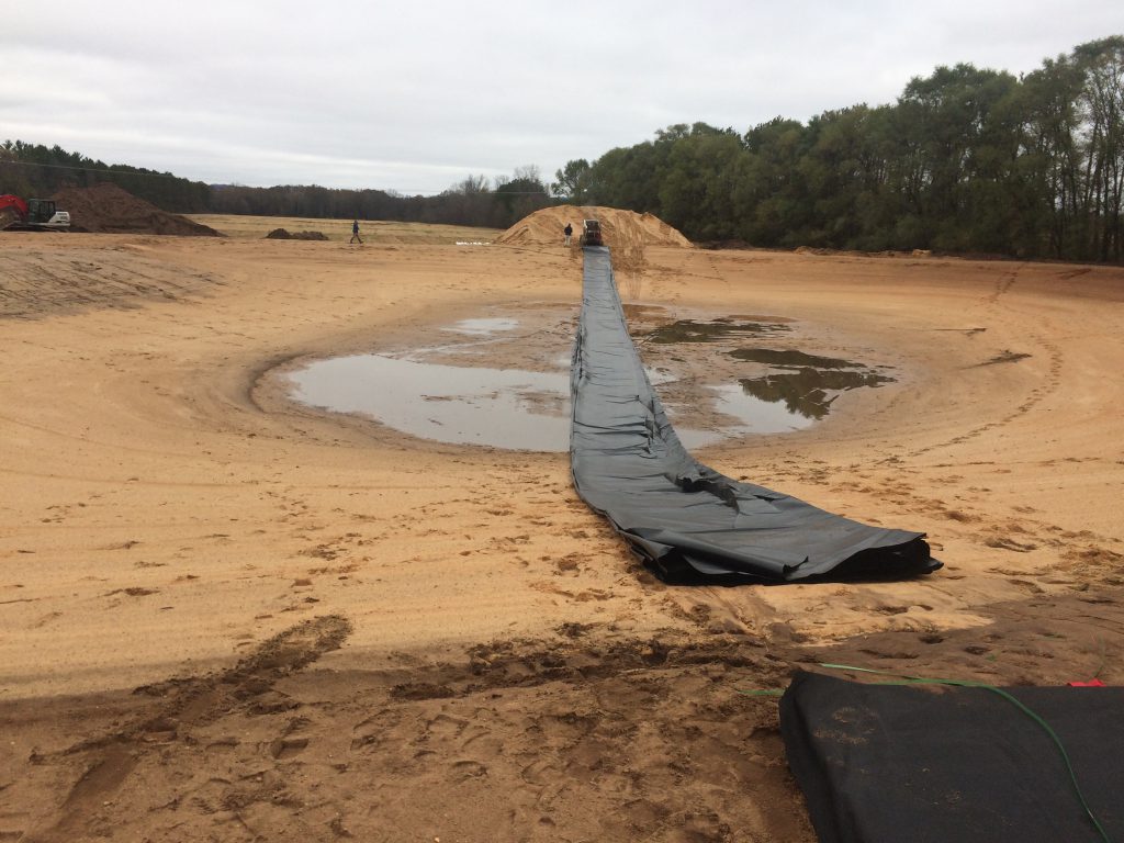 pond liner install