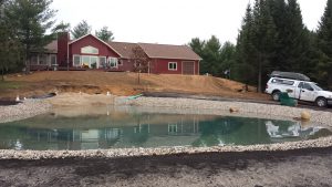 pond construction, new pond