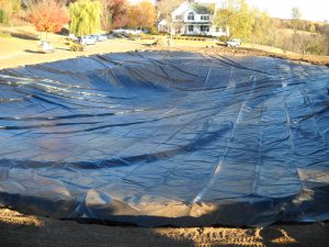 pond liner install