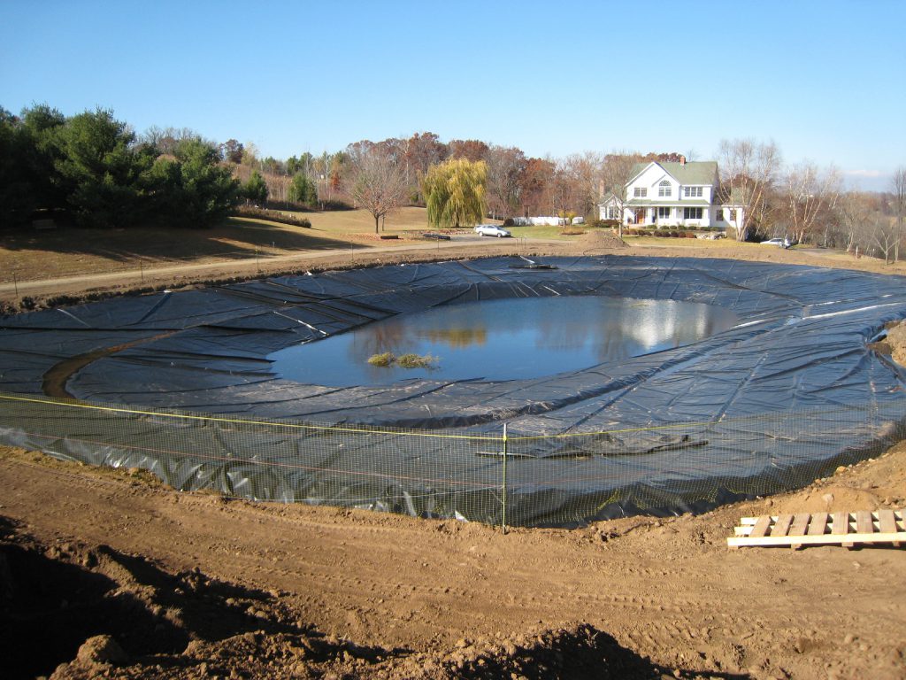 pond construction, pond liner