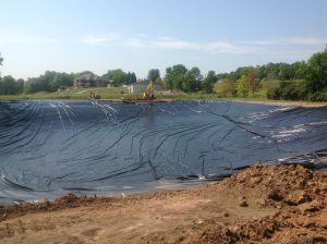 pond liner install
