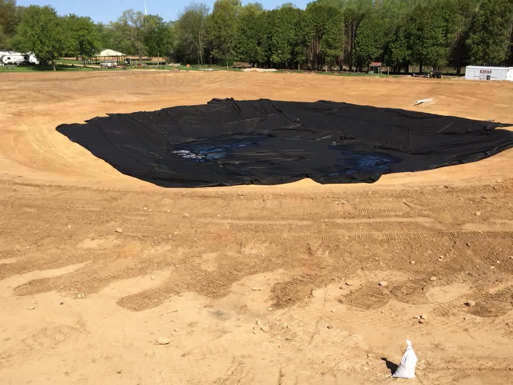 pond liner install