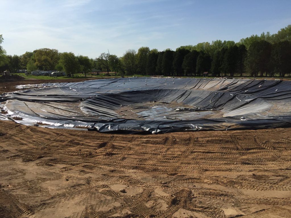 pond liner install