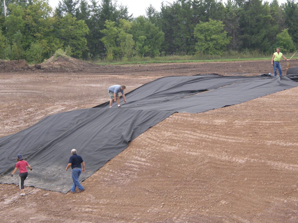 pond liner install