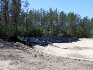 pond liner install