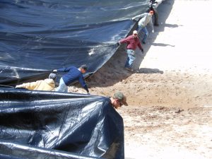 pond liner install