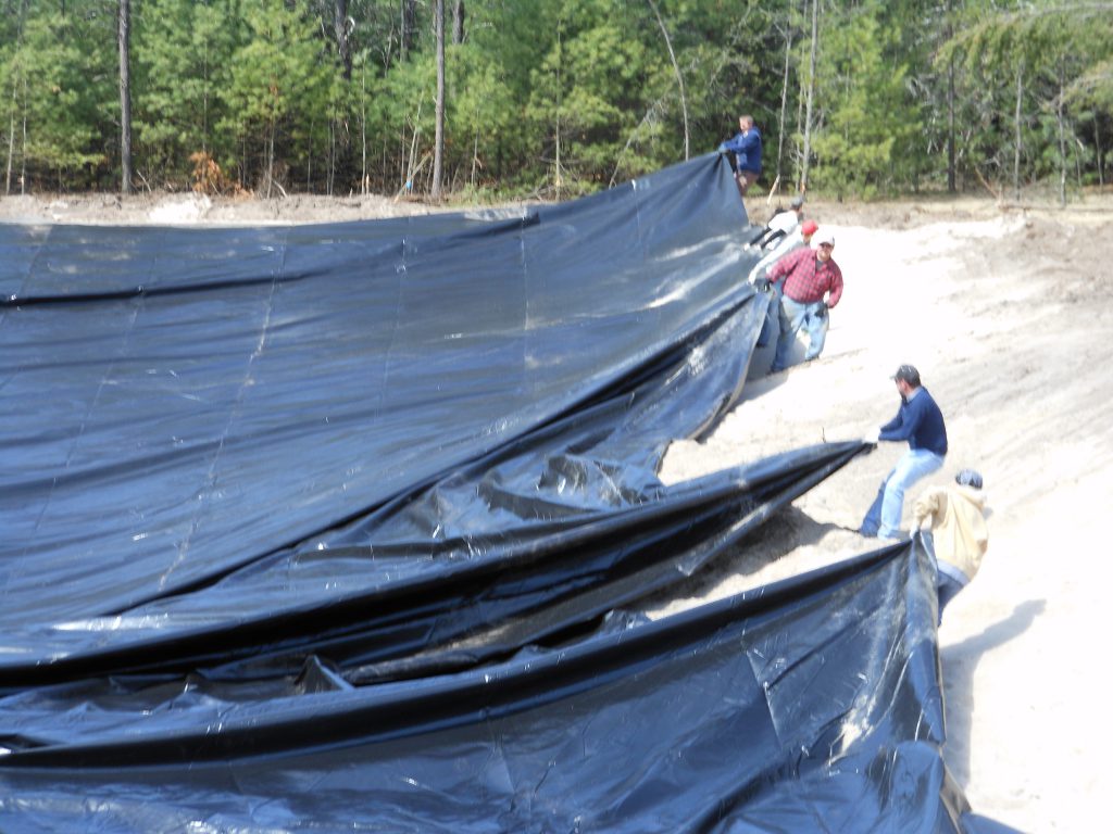 pond liner install