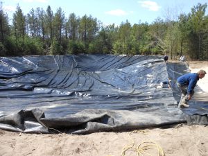 pond liner install