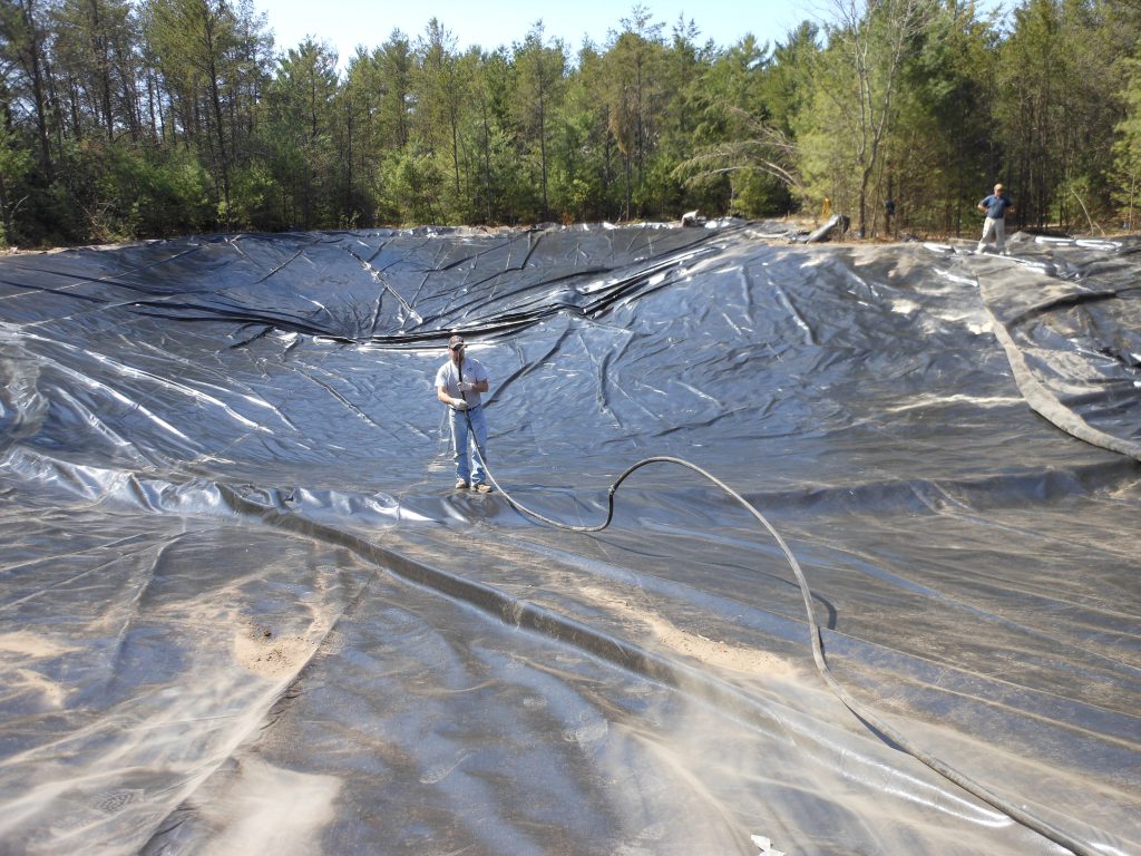 pond liner install