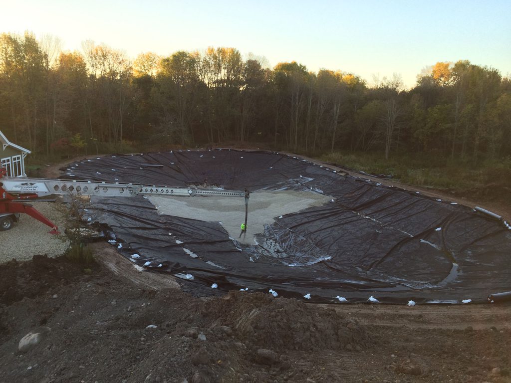 pond liner install