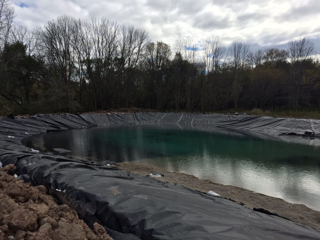 pond liner install