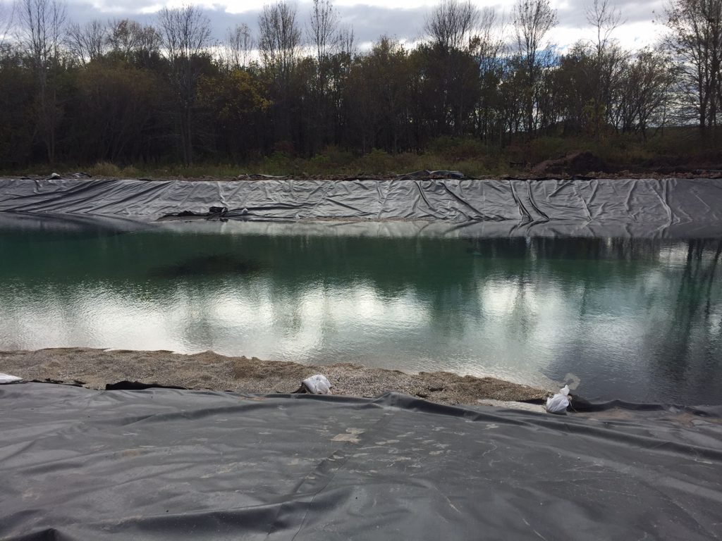 pond liner install