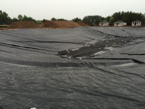 pond liner install, campground