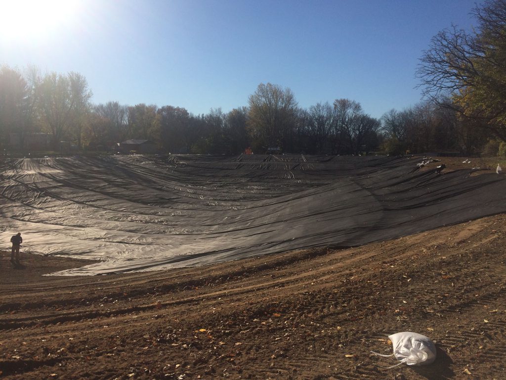 pond liner install