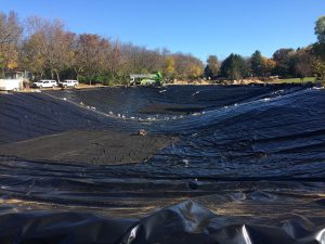 pond liner install