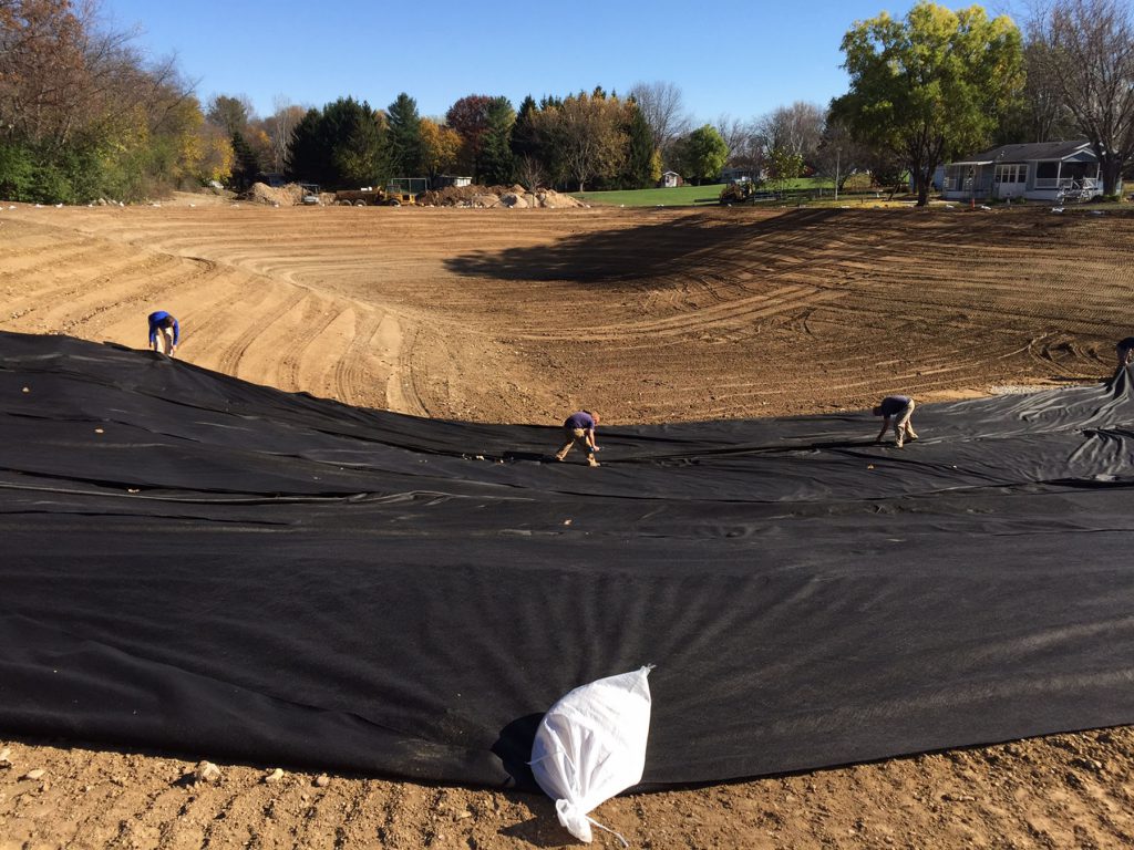 pond liner install