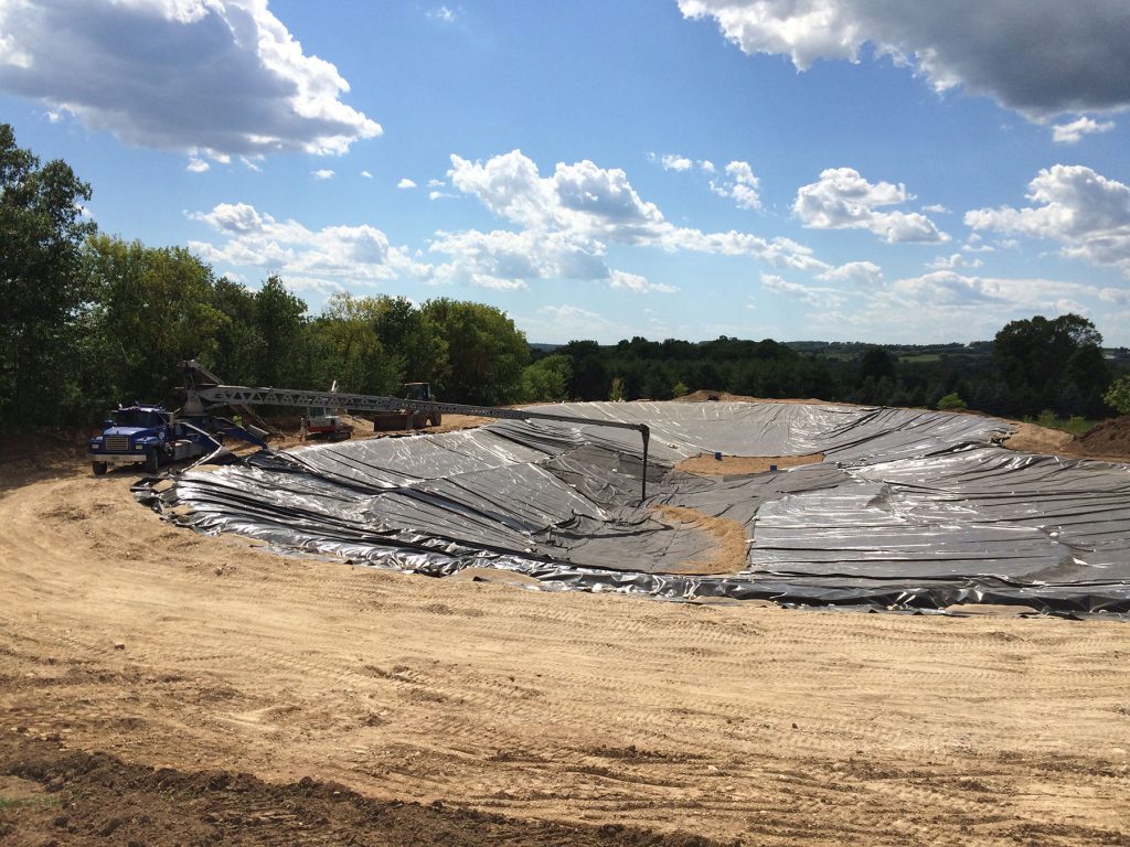 pond liner install