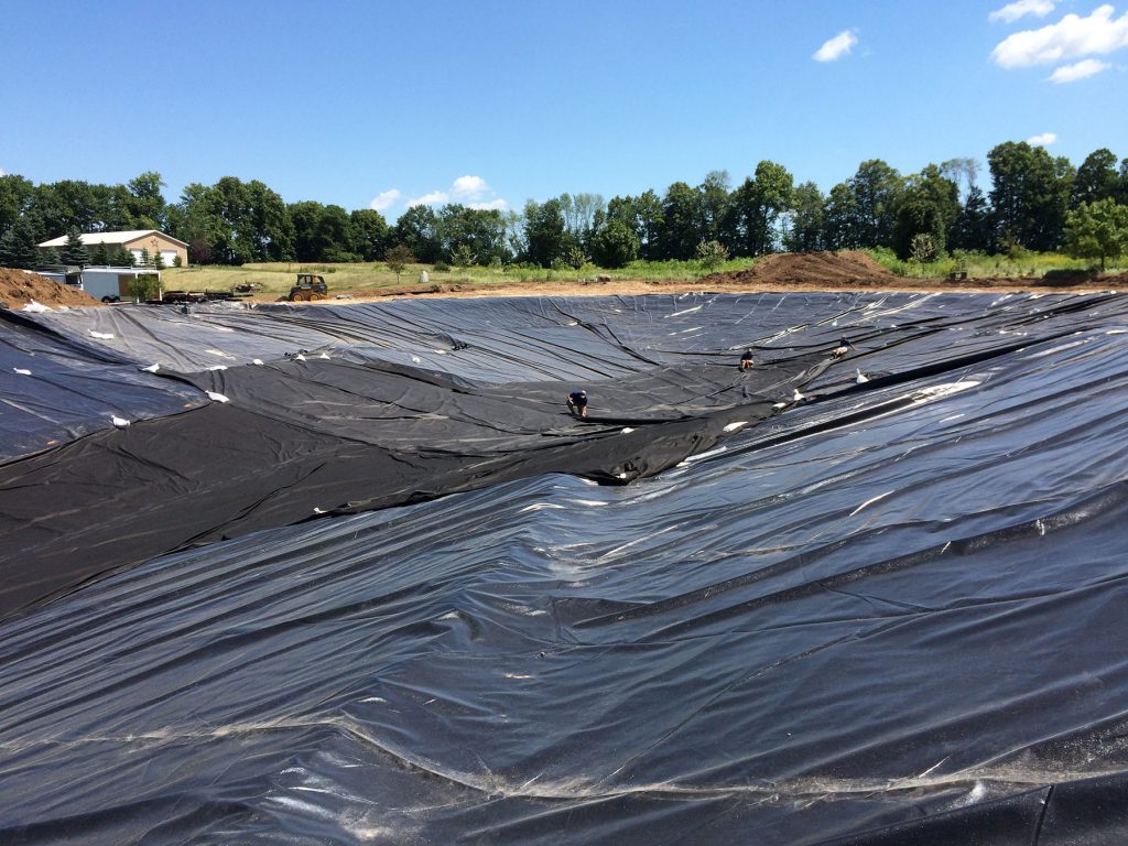 pond liner install