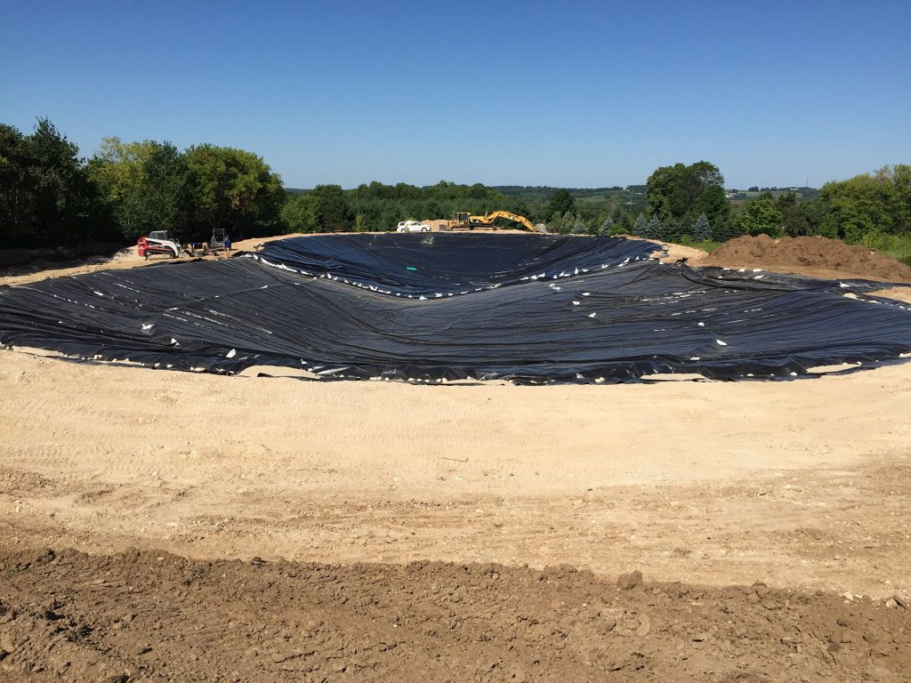 pond liner install