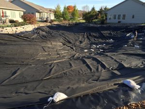 pond liner install