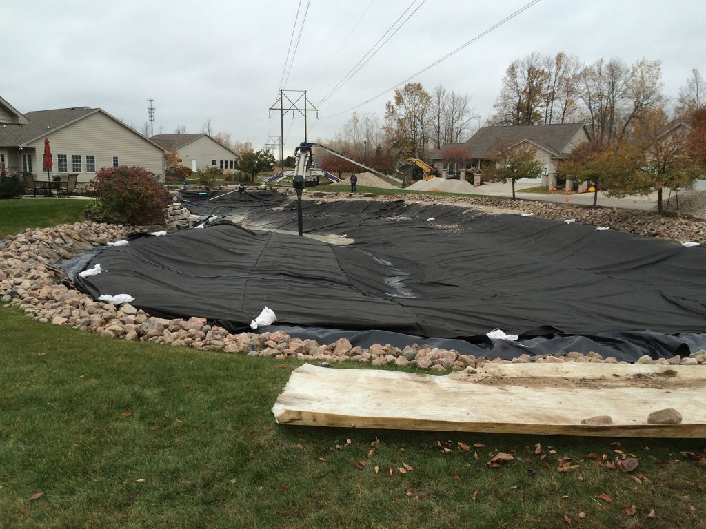 pond liner install