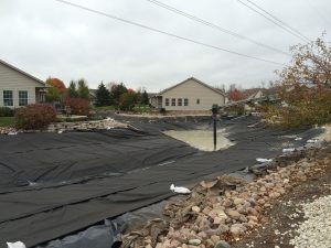 pond liner install