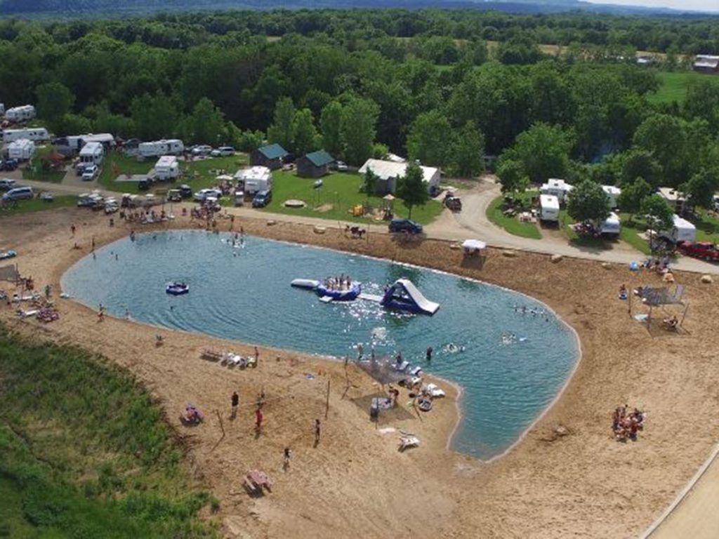 swim pond, campground