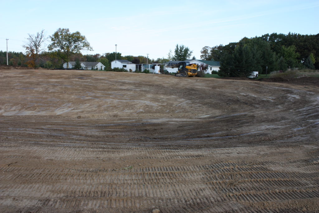 Backyard swim pond excavation