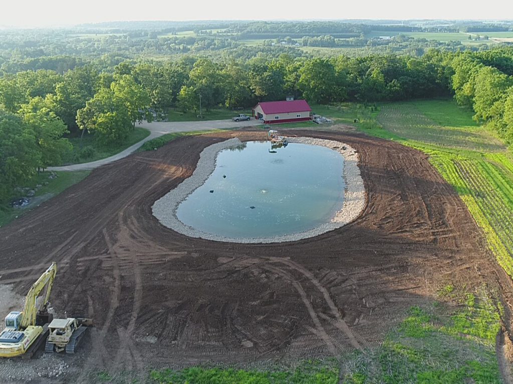 Wildlife Pond Construction with pond liner