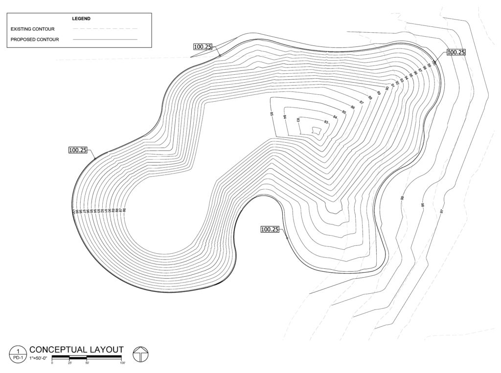 Conceptual Pond Design Plan Layout