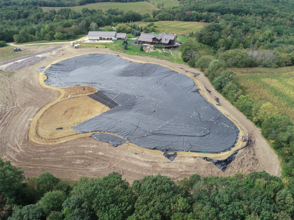 Pond liner aerial view