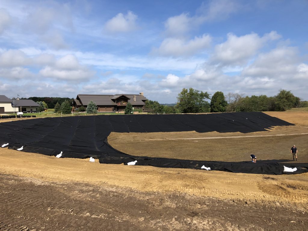 Pond liner installation