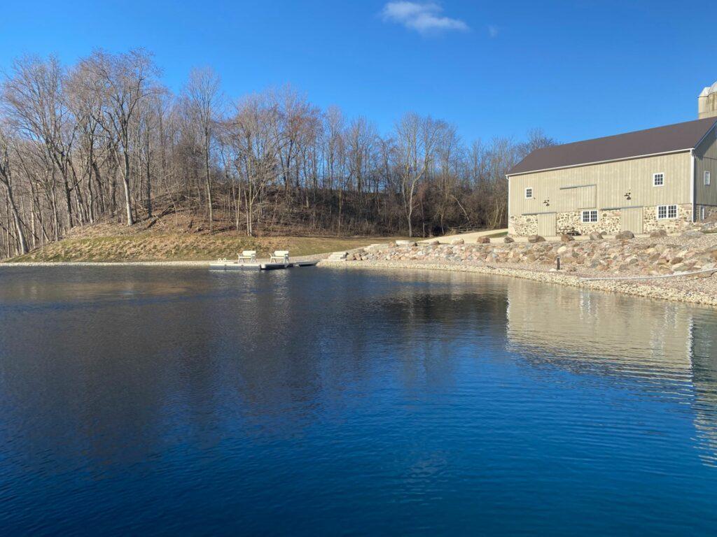 serene pond setting