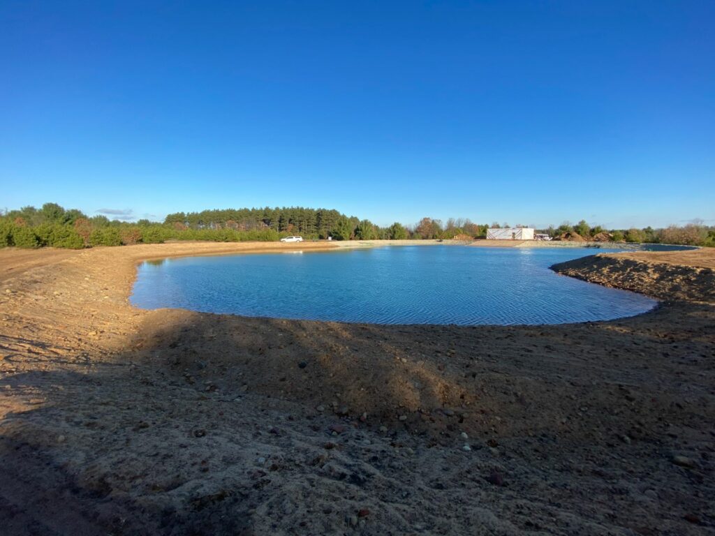 water in pond ground level shot