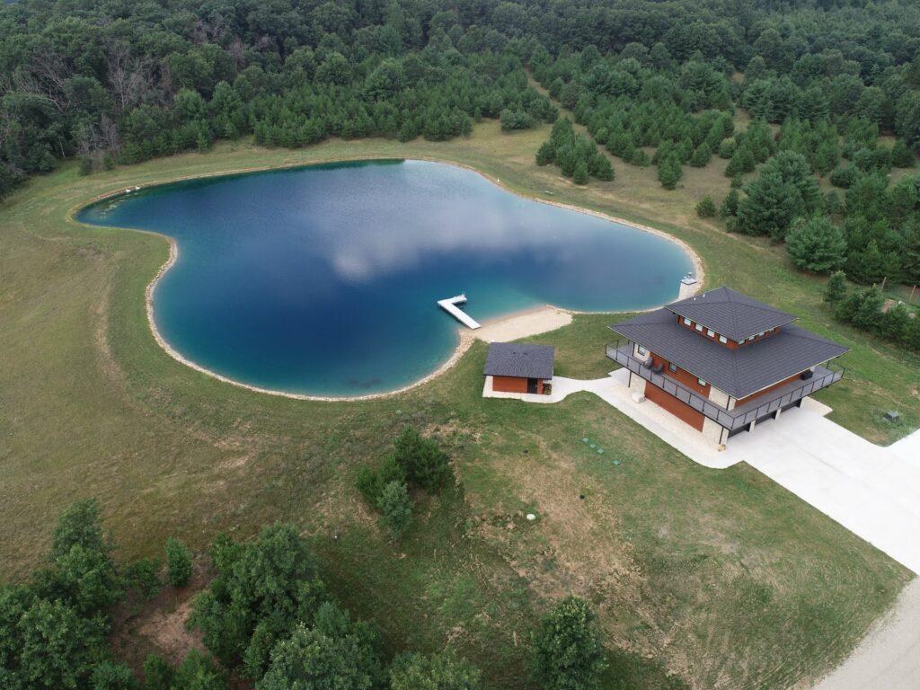 beautiful backyard pond