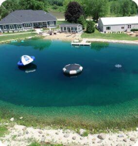Beautiful backyard hobby farm pond